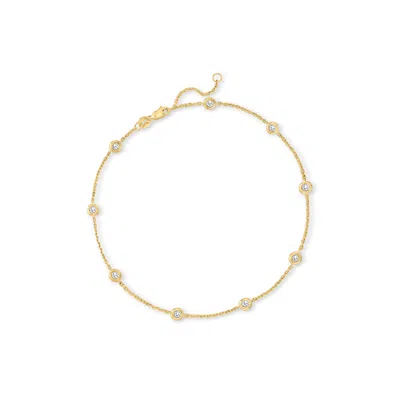 ROSS-SIMONS DIAMOND STATION ANKLET IN 14KT YELLOW GOLD