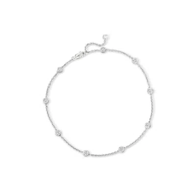 Ross-simons Diamond Station Anklet In Sterling Silver In Multi