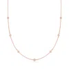Ross-simons Diamond Station Necklace In 14kt Rose Gold In Multi