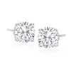 Ross-simons Diamond Stud Earrings In 14kt White Gold In Silver