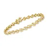 Ross-simons Diamond Swirl Bracelet In 18kt Gold Over Sterling In Gold