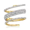Ross-simons Diamond Swirl Flexible Wrap Ring In 14kt Yellow Gold In White