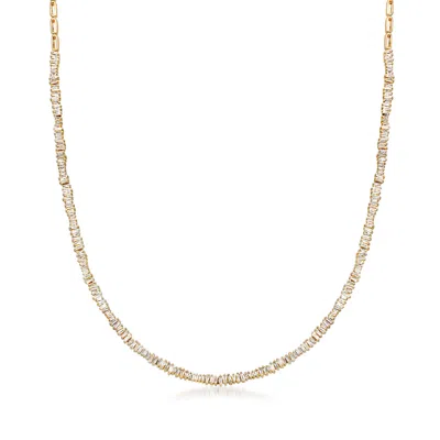 Ross-simons Diamond Tapered Baguette Necklace In 14kt Yellow Gold In Multi