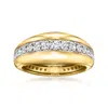 Ross-simons Diamond Tapered Ring In 18kt Gold Over Sterling In Gold
