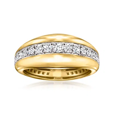 Ross-simons Diamond Tapered Ring In 18kt Gold Over Sterling In White