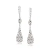 Ross-simons Diamond Teardrop Earrings In Sterling Silver In White