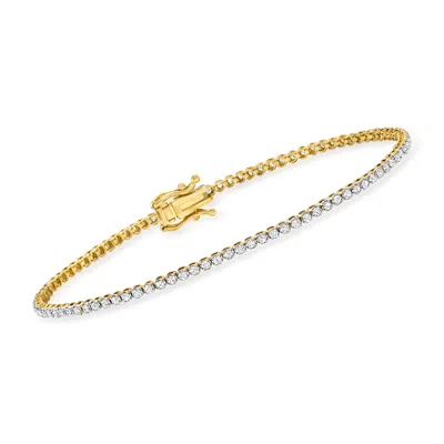 Ross-simons Diamond Tennis Bracelet In 14kt Yellow Gold In Multi
