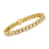 Ross-simons Diamond Cluster Tennis Bracelet In 18kt Gold Over Sterling In Multi