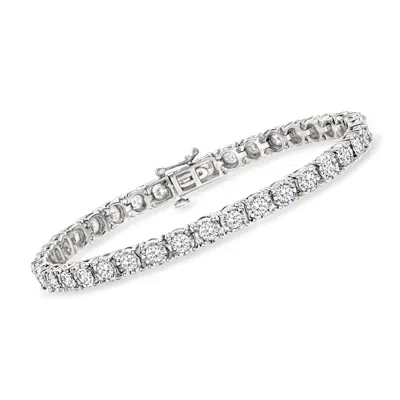 Ross-simons Diamond Tennis Bracelet In Polished Sterling Silver In Multi