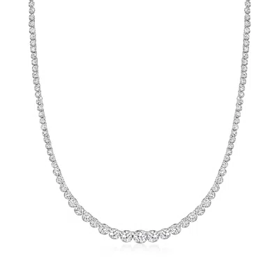 Ross-simons Diamond Tennis Necklace In 14kt White Gold In Multi