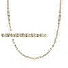Ross-simons Diamond Tennis Necklace In 18kt Gold Over Sterling In Multi