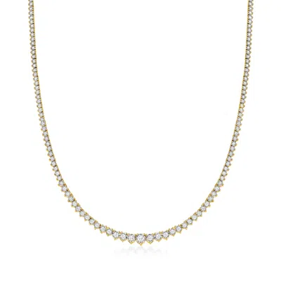 Ross-simons Diamond Tennis Necklace In Sterling Silver In Multi