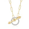 Ross-simons Diamond Toggle Necklace In 18kt Gold Over Sterling