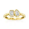 ROSS-SIMONS DIAMOND TOI ET MOI RING IN 14KT YELLOW GOLD