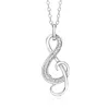 Ross-simons Diamond Treble Clef Pendant Necklace In Sterling Silver. 18 Inches In Silver