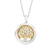 Ross-simons Diamond Tree-of-life Locket Pendant Necklace In 2-tone Sterling Silver In Multi