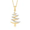 Ross-simons Diamond Tree Pendant Necklace In 14kt Yellow Gold In Gold