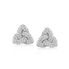 Ross-simons Diamond Trinity Knot Earrings In Sterling Silver In Silver