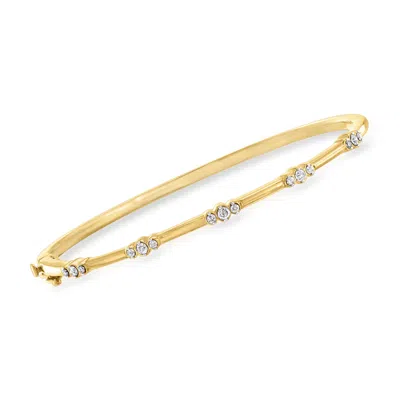 Ross-simons Diamond Trio Station Bangle Bracelet In 18kt Gold Over Sterling In Multi
