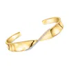 Ross-simons Diamond Twisted Cuff Bracelet In 18kt Gold Over Sterling In Gold