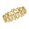 Ross-simons Diamond Twisted-link Bracelet In 18kt Gold Over Sterling In Multi