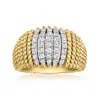 Ross-simons Diamond Twisted-row Ring In 18kt Gold Over Sterling In White