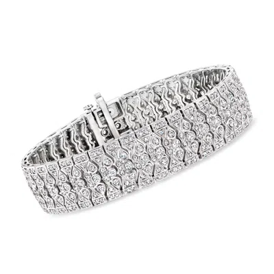Ross-simons Diamond Vintage-style Bracelet In Sterling Silver In Multi