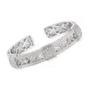Ross-simons Diamond Vintage-style Cuff Bracelet In Sterling Silver In Multi
