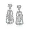 Ross-simons Diamond Vintage-style Drop Earrings In Sterling Silver In White