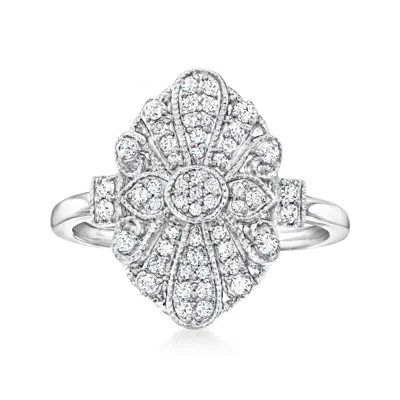 Ross-simons Diamond Vintage-style Ring In Sterling Silver In Gold