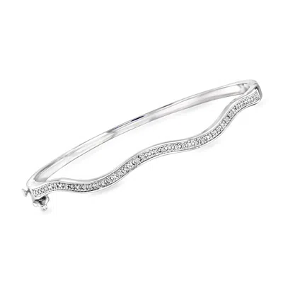 Ross-simons Diamond Wavy Bangle Bracelet In Sterling Silver In Multi