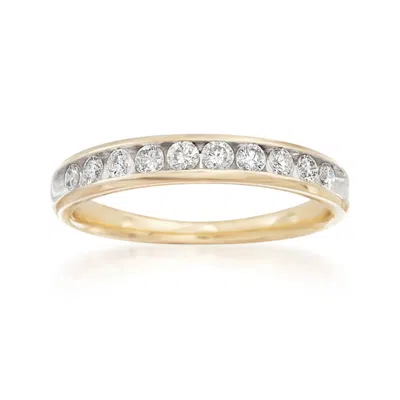 Ross-simons Diamond Wedding Ring In 14kt Yellow Gold In Silver