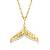 Ross-simons Diamond Whale Tail Pendant Necklace In 18kt Gold Over Sterling