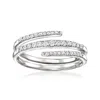 Ross-simons Diamond Wrap Ring In Sterling Silver In Metallic