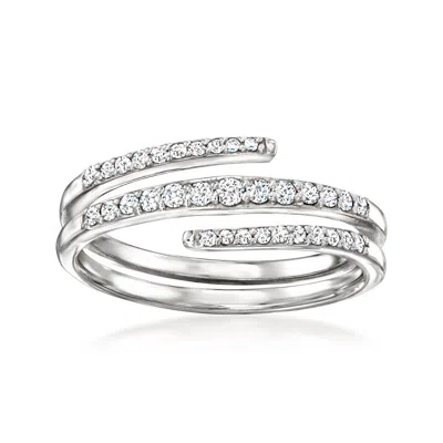 Ross-simons Diamond Wrap Ring In Sterling Silver In Metallic
