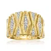 Ross-simons Diamond X-pattern Ring In 18kt Gold Over Sterling