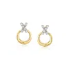 Ross-simons Diamond Xo Earrings In 14kt Yellow Gold In White