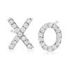 Ross-simons Diamond X/o Mismatched Earrings In 14kt White Gold In White
