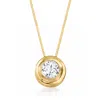 Ross-simons Double Bezel-set Diamond Solitaire Necklace In 14kt Yellow Gold