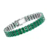 Ross-simons Emerald 3-row Tennis Bracelet In Sterling Silver In Multi