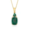 Ross-simons Emerald And . Diamond Pendant Necklace In 18kt Gold Over Sterling In Multi