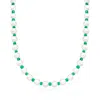 Ross-simons Emerald And 8-8.5mm Cultured Pearl Necklace With 14kt Yellow Gold In Multi