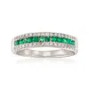 Ross-simons Emerald And . Diamond Ring In 14kt White Gold
