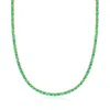 Ross-simons Emerald And . Diamond Tennis Necklace In 18kt Gold Over Sterling In Multi