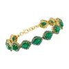 Ross-simons Emerald And London Blue Topaz Bracelet In 18kt Gold Over Sterling In Gold