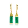 Ross-simons Emerald And . Peridot Drop Earrings In 18kt Gold Over Sterling In Gold