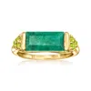 Ross-simons Emerald And . Peridot Ring In 18kt Gold Over Sterling