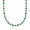 Ross-simons Emerald And Sapphire Necklace In 18kt Gold Over Sterling In Multi