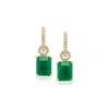 Ross-simons Emerald And . White Topaz Drop Earrings In 18kt Gold Over Sterling In Green
