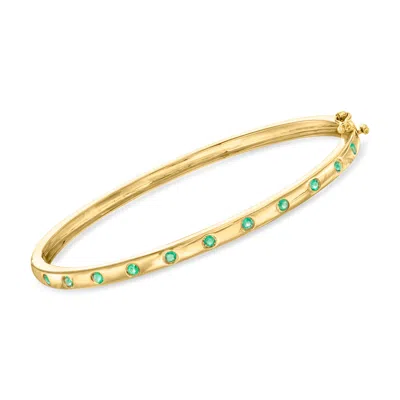 Ross-simons Emerald Bangle Bracelet In 18kt Gold Over Sterling In Multi